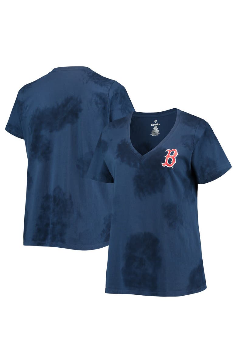 PROFILE Women's Navy Boston Red Sox Plus Size Cloud V-Neck T-Shirt, Main, color, 
