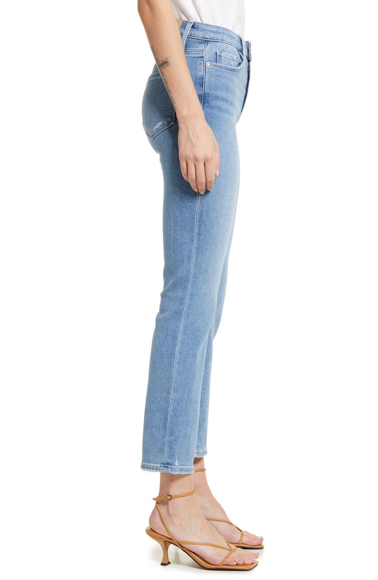 PAIGE Cindy High Waist Straight Leg Jeans, Alternate, color, Lovesong Distressed Beat Hem