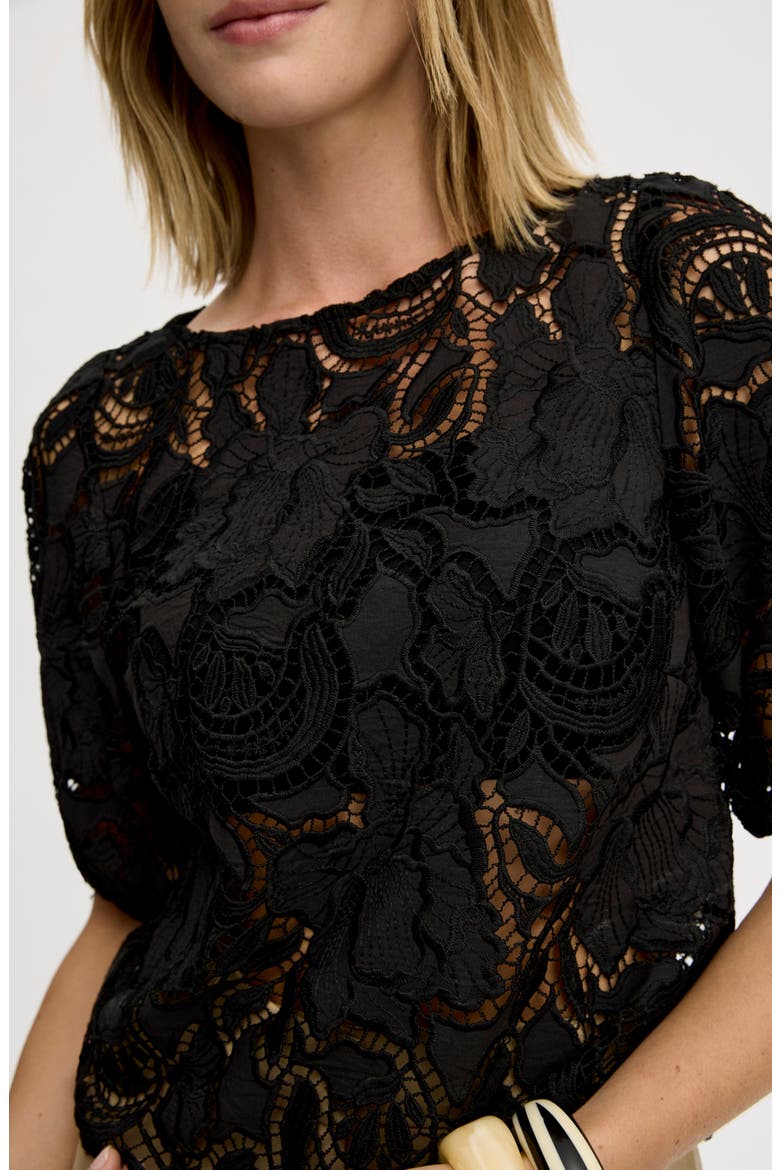 Lace Top, Alternate, color, TRUE BLACK