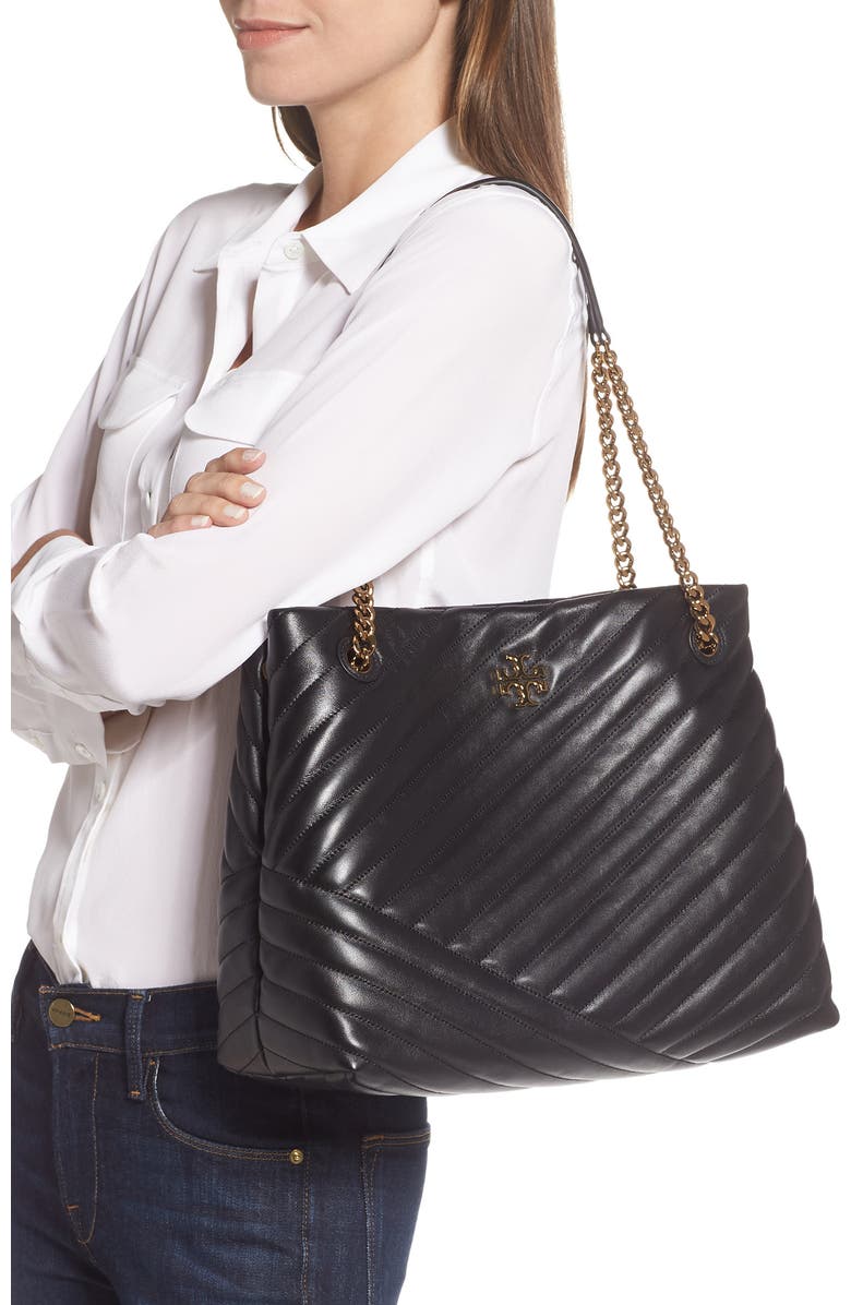 Tory Burch Kira Chevron Quilted Leather Tote, Alternate, color,