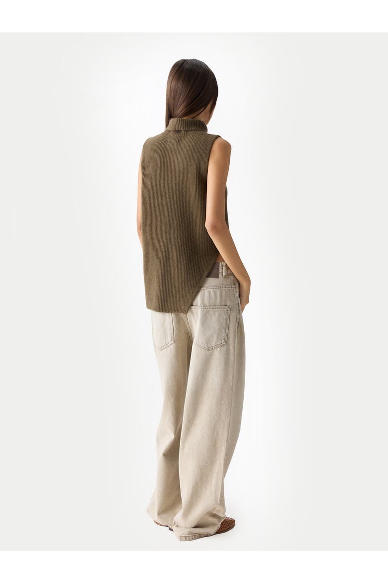 Turtle Neck Cashmere Vest, Alternate, color, cub