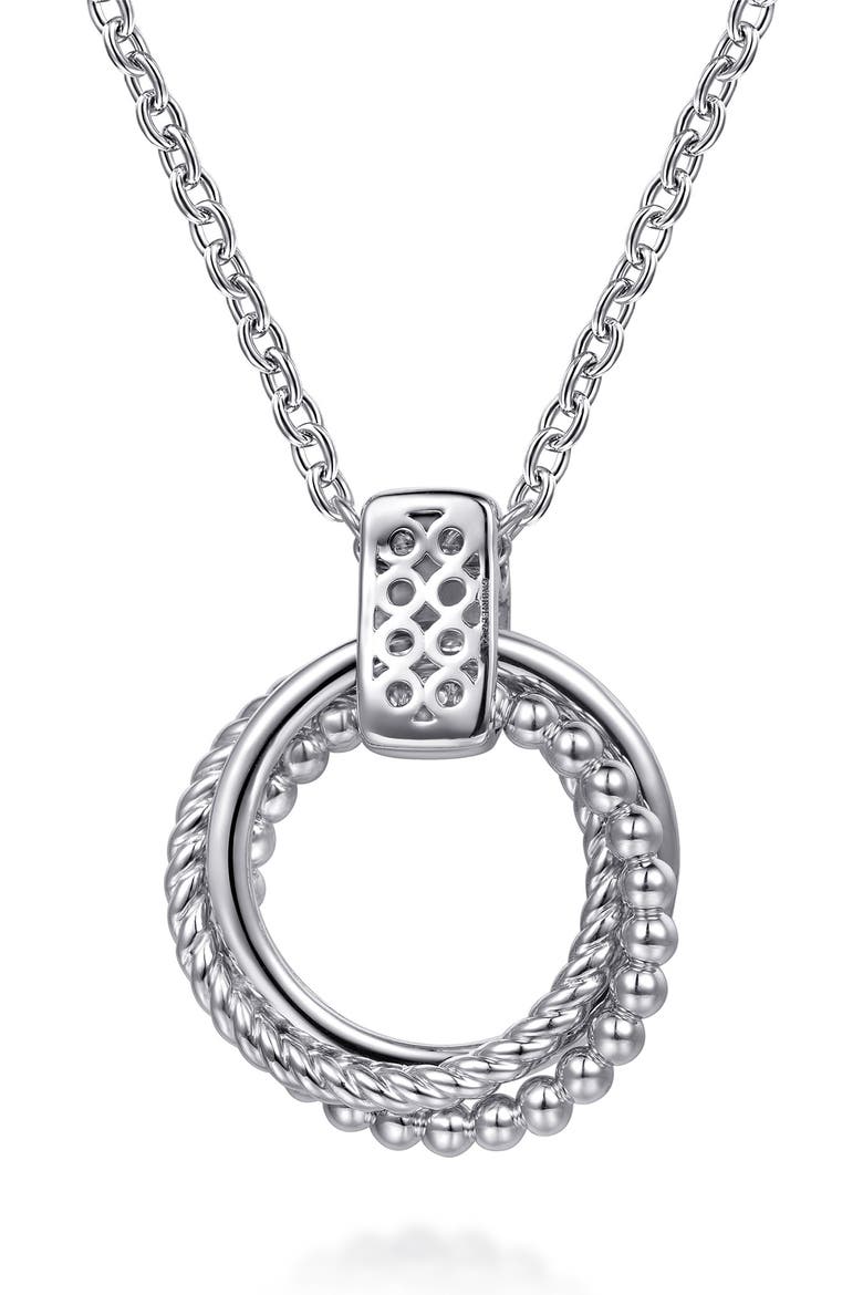 Layered Circle Pendant Necklace, Alternate, color, SILVER/ 14K YELLOW GOLD