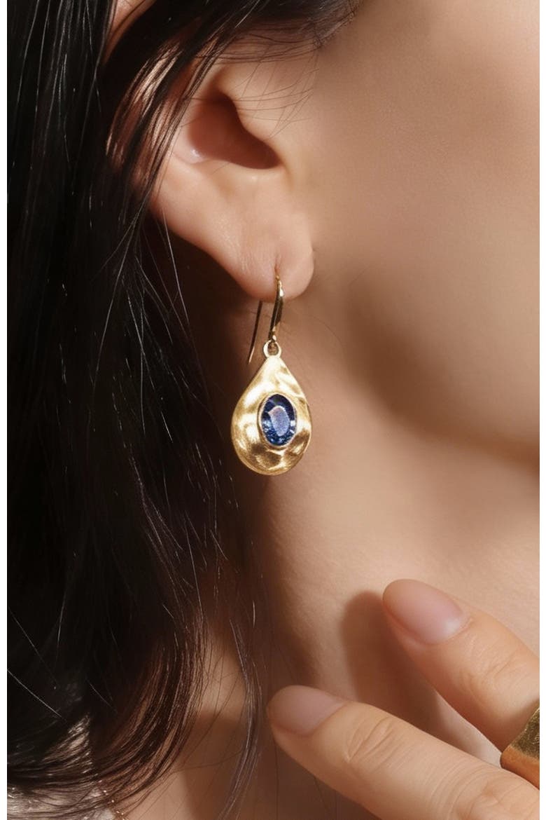 Fig Hook Earrings, Alternate, color, Gold & Blue