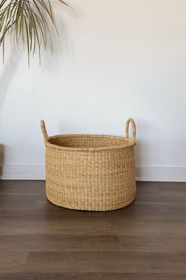 Handwoven Short Hamper, Alternate, color, Natural
