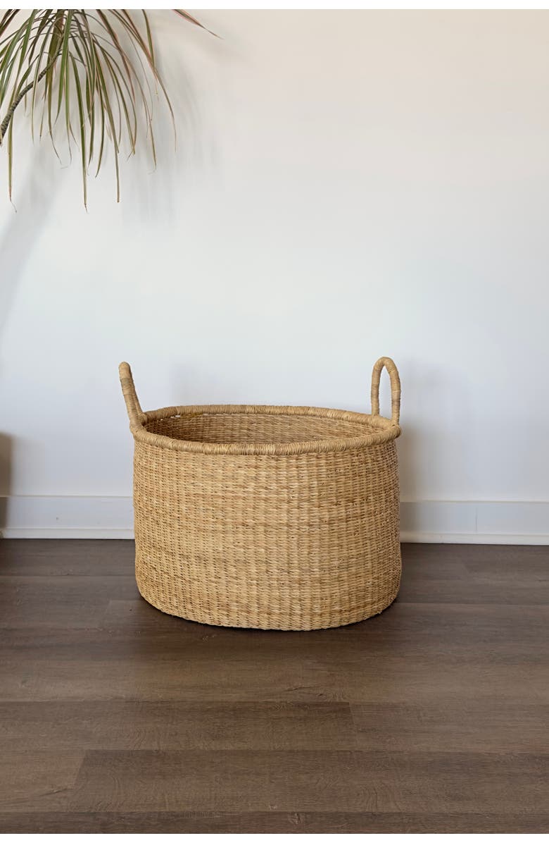 Mbare Handwoven Short Hamper, Alternate, color, Natural