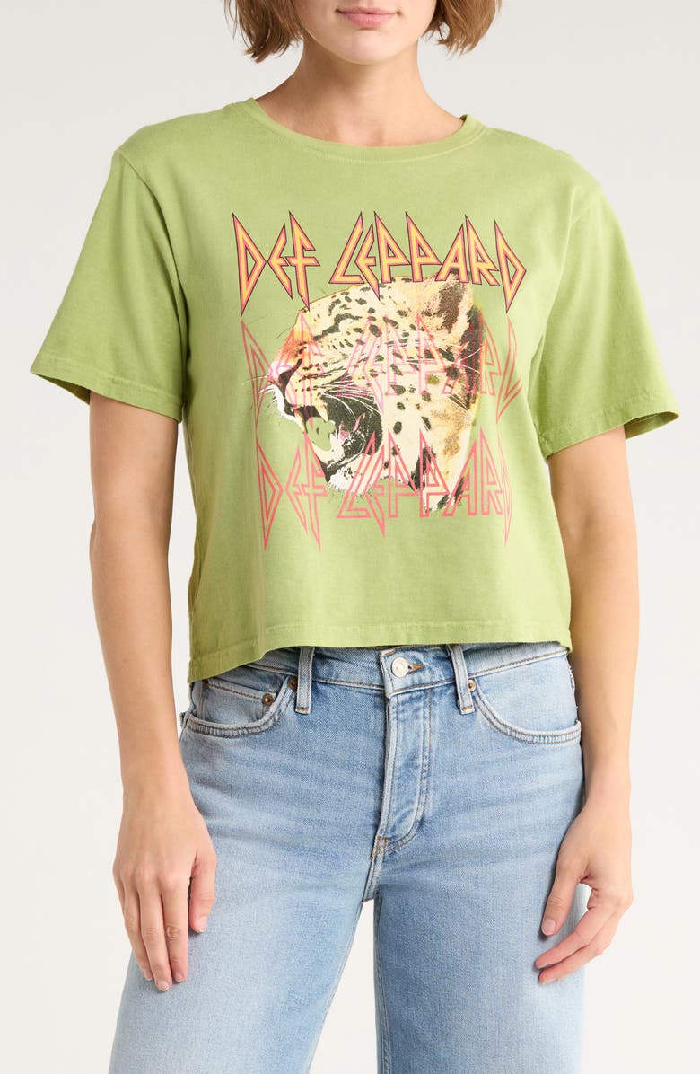 Philcos Def Leppard Growl Cotton Graphic T-Shirt, Main, color, Green Pigment