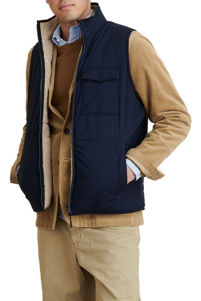 Reversible Fleece Vest, Alternate, color, NATURAL/ NAVY