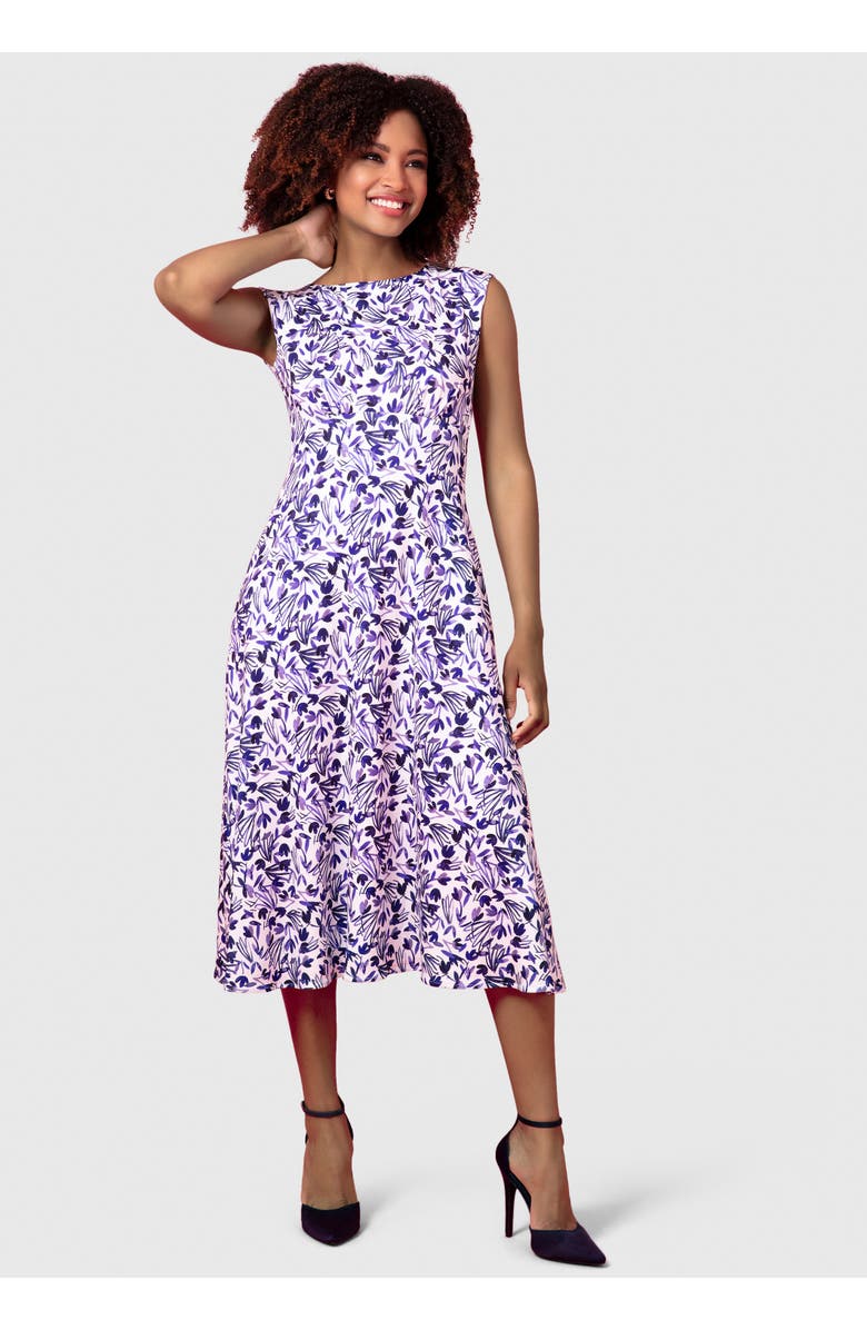 Alie Street London Luna Boat Neck Sleeveless Midi Dress, Main, color, Indigo Ink Blue