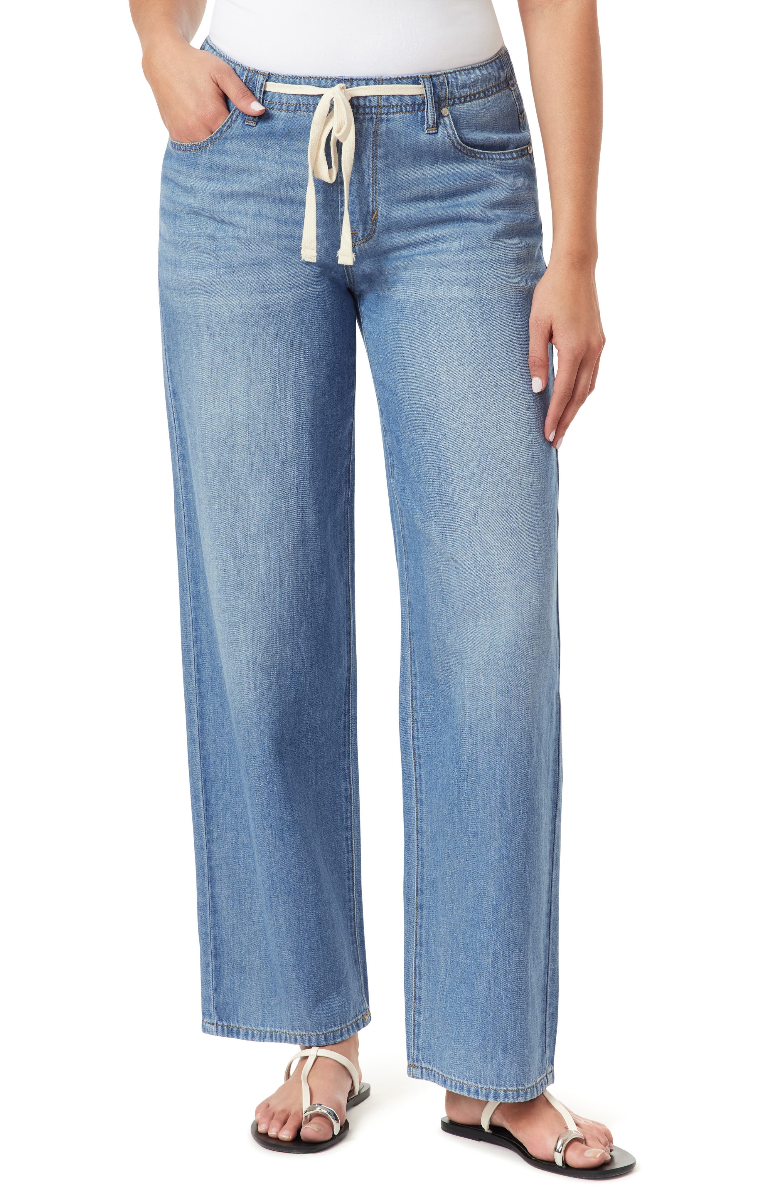 Kensie Low Rise Elastic Back Straight Leg Jeans