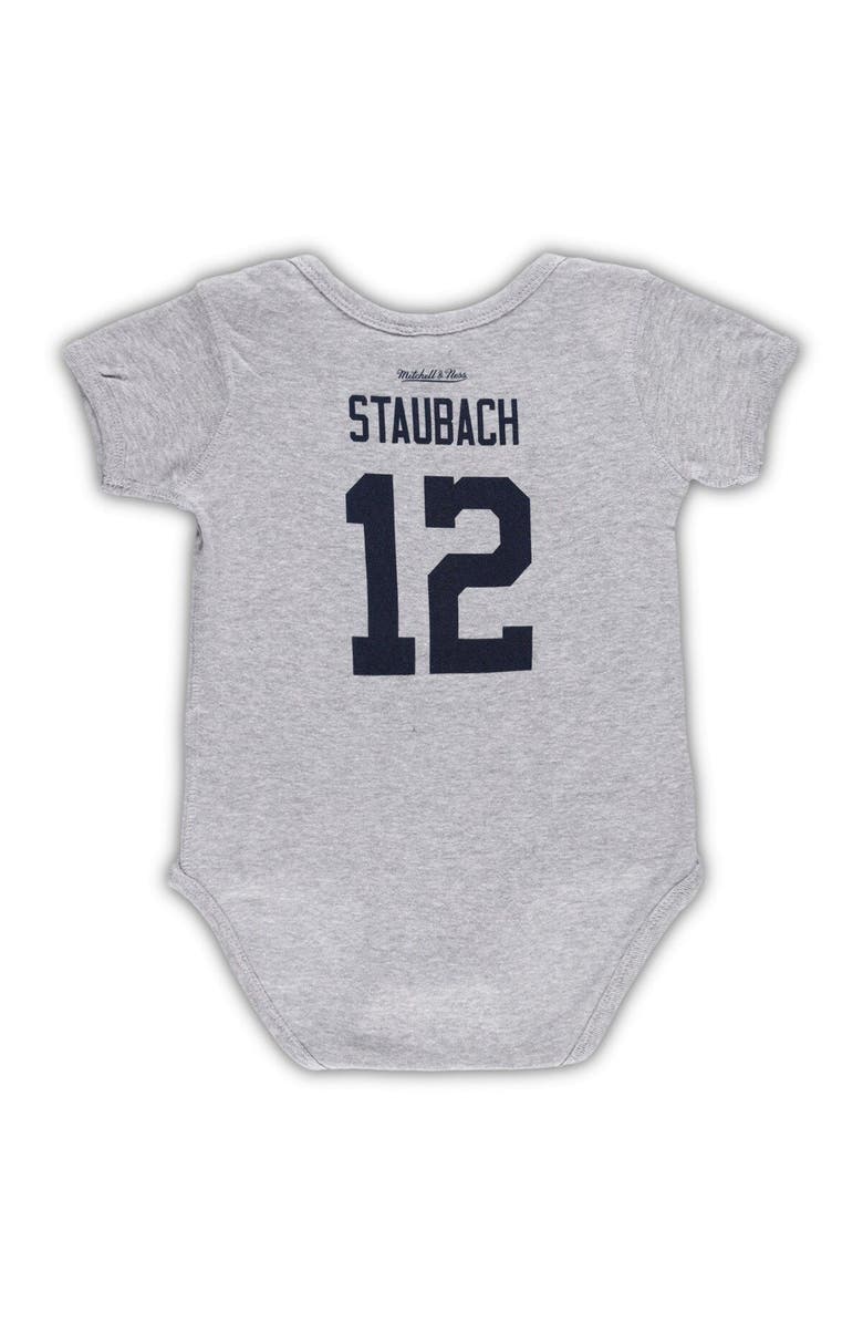 Mitchell & Ness Infant Mitchell & Ness Roger Staubach Heathered Gray Dallas Cowboys Mainliner Retired Player Name & Number Bodysuit, Alternate, color, Heather Gray