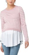 Ripe Maternity Sia Nursing Knit Dusty Pink / White