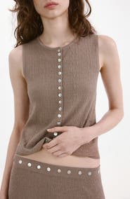 MANGO Contrast Button-Up Tank