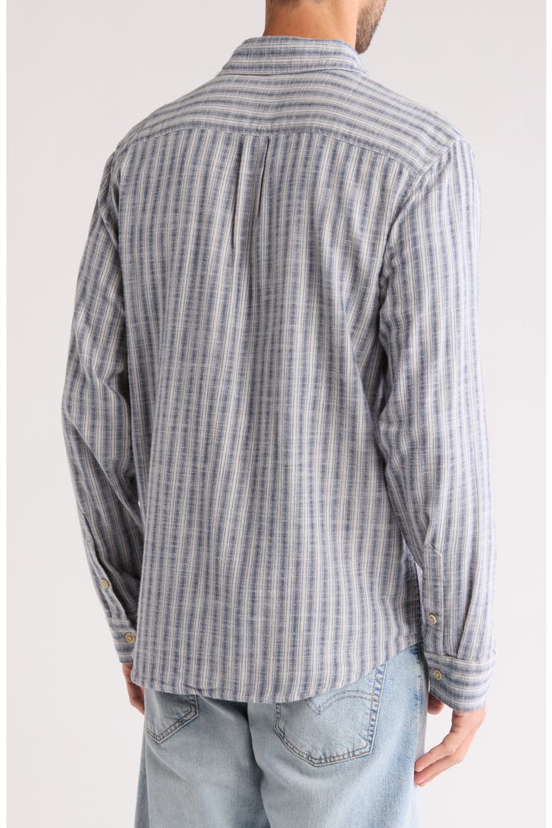 Stripe Ballona Cotton Button-Up Shirt, Alternate, color, BLUE STRIPE