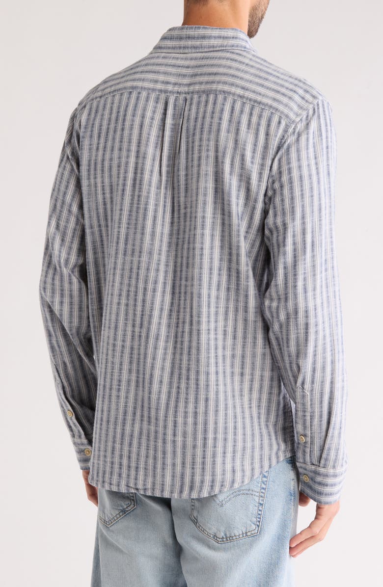 Lucky Brand Stripe Ballona Cotton Button-Up Shirt, Alternate, color, Blue Stripe