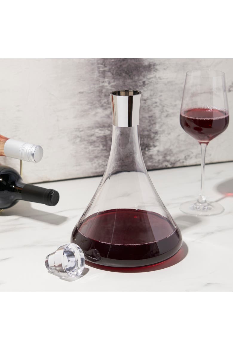 Irving Crystal Decanter with Chrome Rim, Alternate, color, Clear