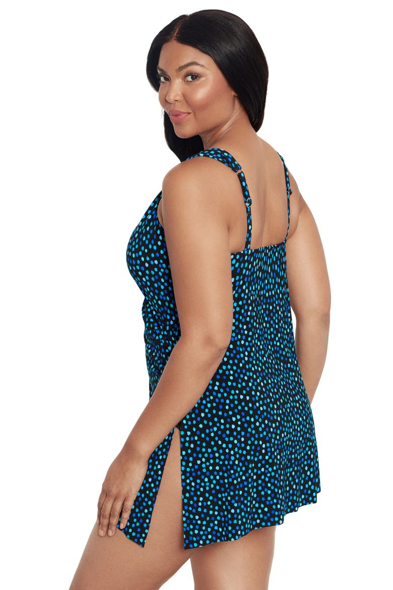 Diana Surplice Side-Tie Coverage Swimdress, Alternate, color, Funfetti