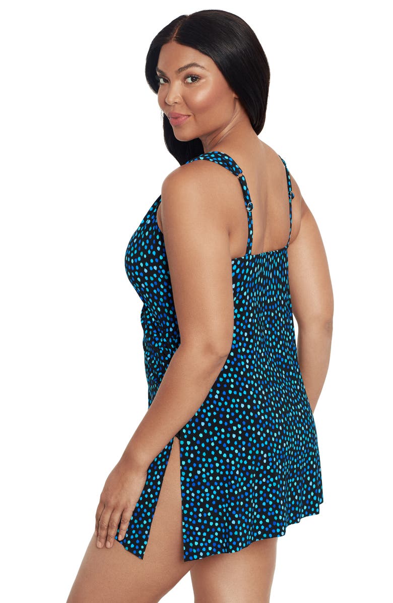 Trimshaper Diana Surplice Side-Tie Coverage Swimdress, Alternate, color, Funfetti