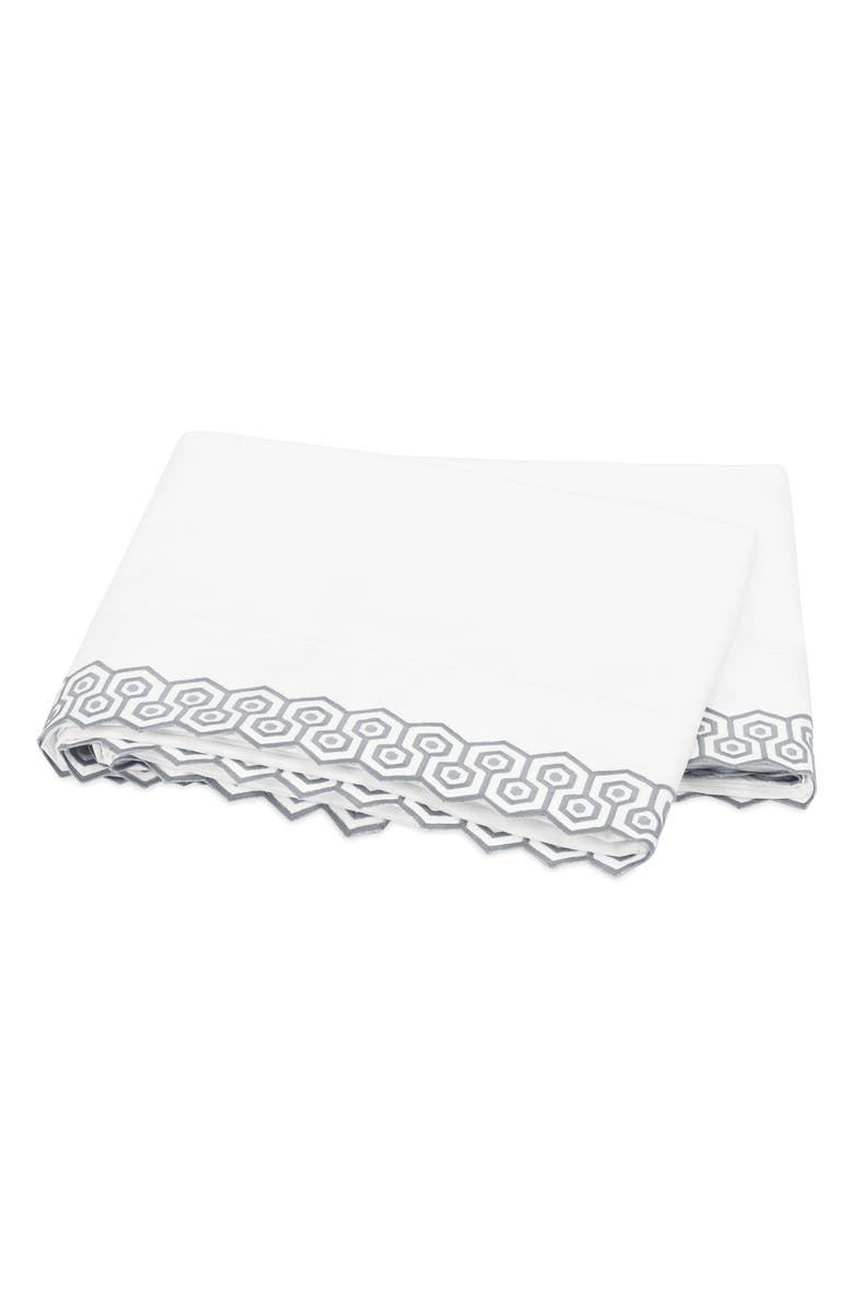 Matouk Felix Flat Sheet, Main, color, Silver