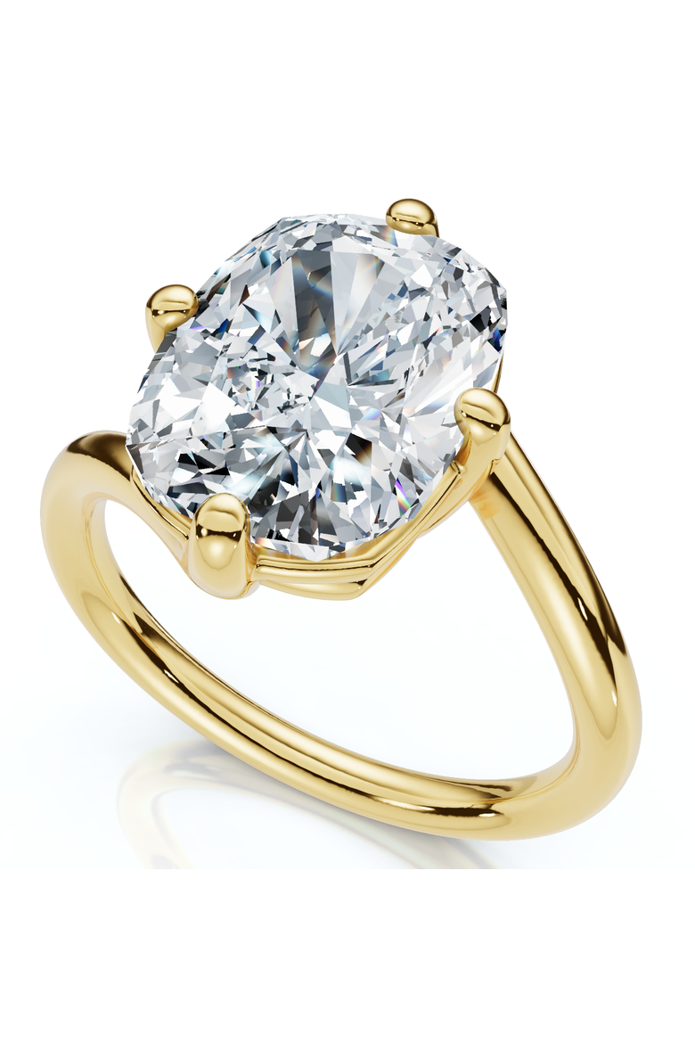 Certified 4Ct Atelier Solitaire Diamond Engagement Ring 14k Gold Lab Grown, Main, color, 14k Yellow Gold