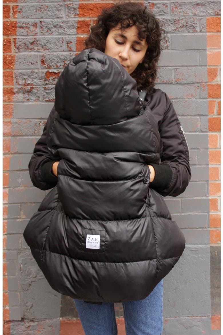K-Poncho Heavyweight 3-in-1 Baby Carrier Cover, Alternate, color, BLACK PLUSH HEAVYWEIGHT
