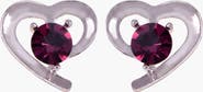Modenaire Heart Shaped Elegant Gem Accent Stud Earrings