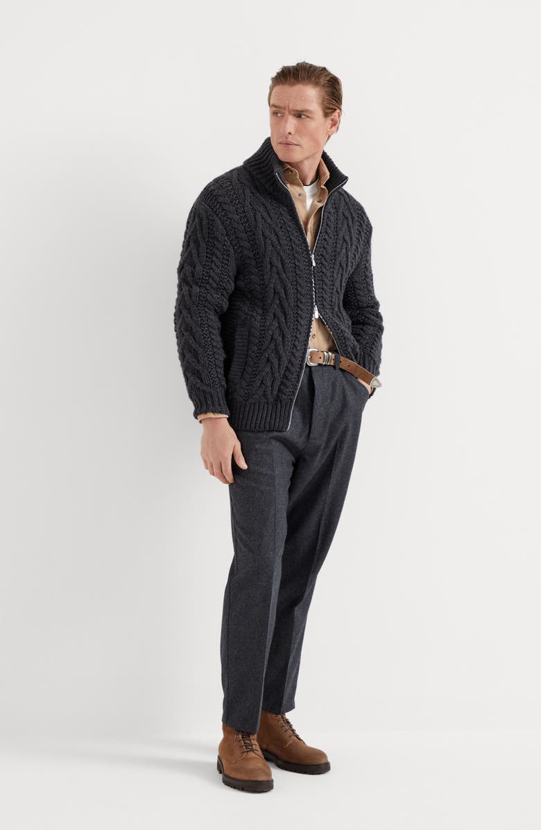 Brunello Cucinelli Garment-dyed narrow wale corduroy shirt with snap buttons, Alternate, color, 