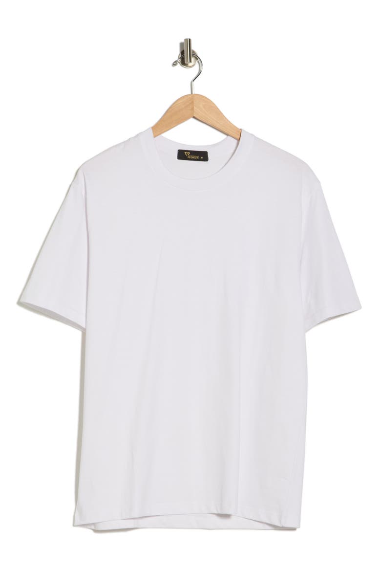 Oversize Stretch Cotton T-Shirt, Alternate, color, WHITE