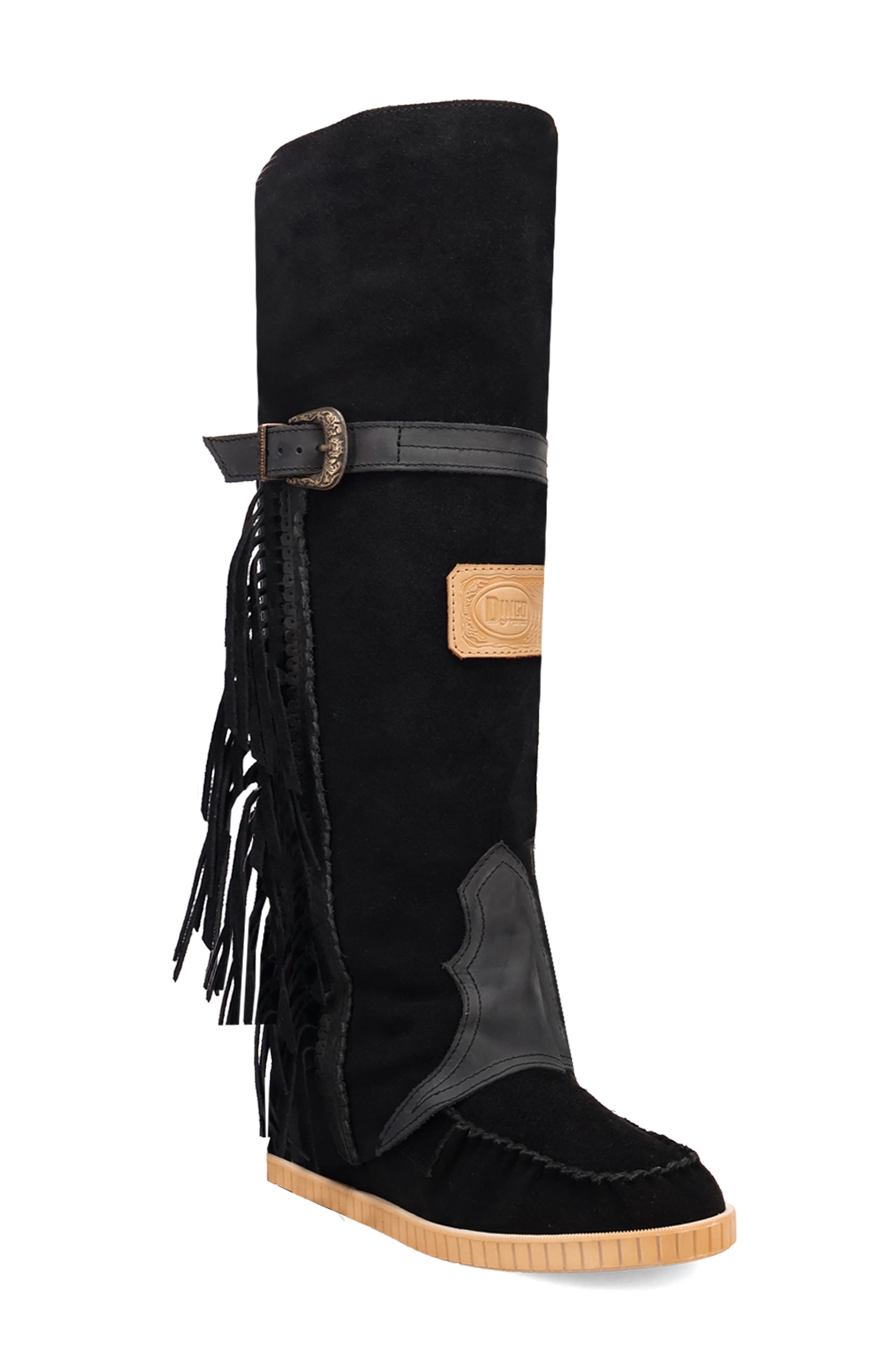Dingo Fringe Moc Toe Boot, Main, color, 