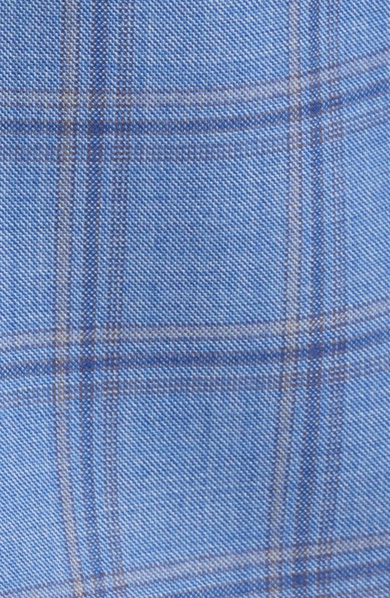 Peter Millar Flynn Classic Fit Blue Plaid Wool Sport Coat, Alternate, color, Light Blue