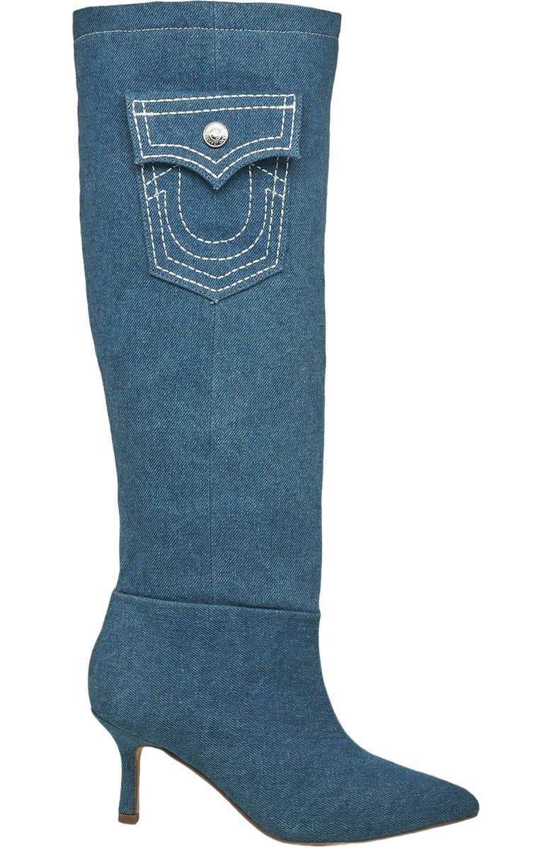 True Religion Tall Denim Boot, Alternate, color, Light Denim