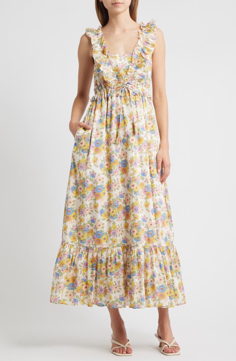 LOVE THE LABEL Penida Floral Cotton Dress, Main, color, 