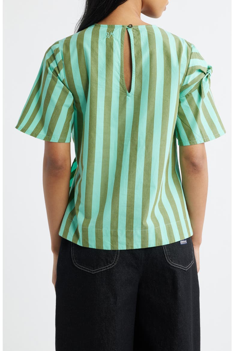 Estelle Stripe Tie Waist Top, Alternate, color, AQUA