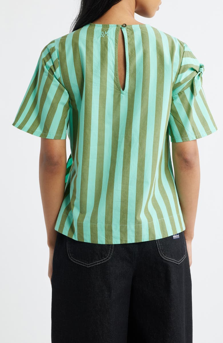 Damson Madder Estelle Stripe Tie Waist Top, Alternate, color, Aqua