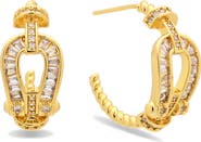 EYE CANDY LOS ANGELES Brigitte Cubic Zirconia Bit Hoop Earrings