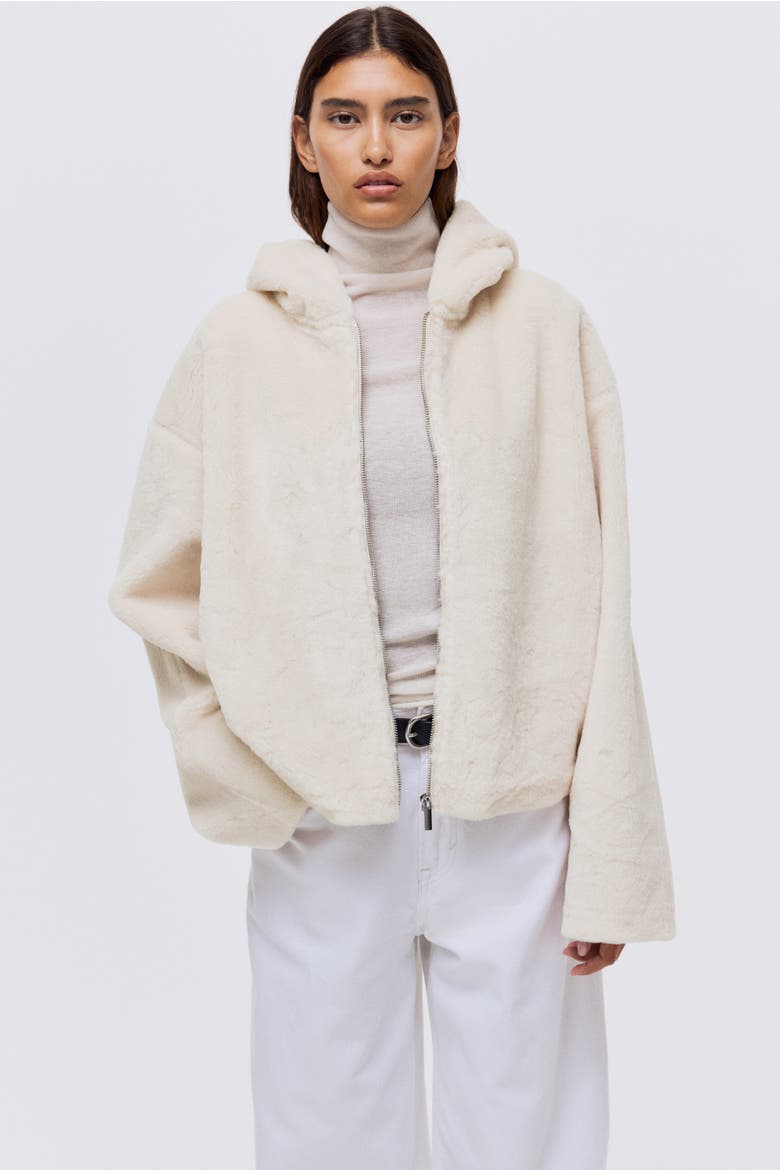 Zip-through Hoodie, Alternate, color, Cream