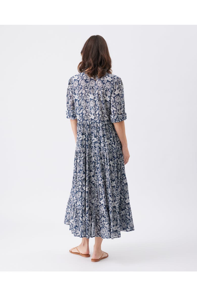 Ezra Tiered Dress, Alternate, color, Ink / White