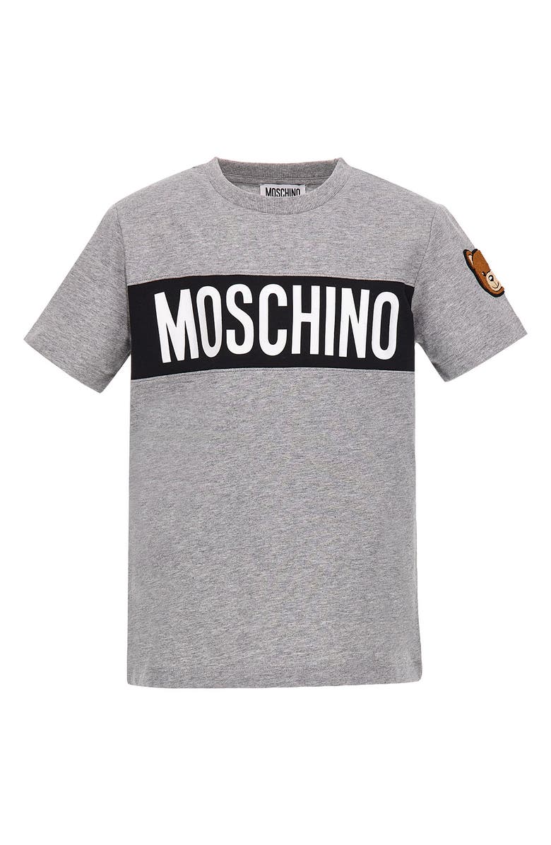 Moschino Kids' Small Bear Logo Graphic Tee, Main, color, 60901 Grey Mela