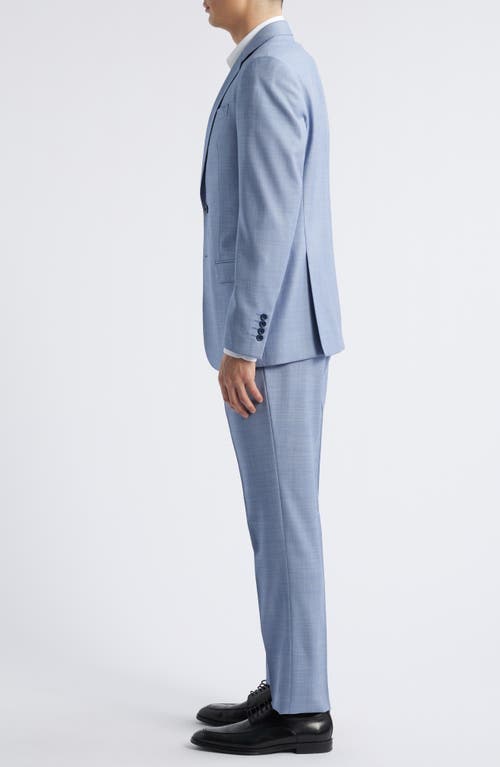 Emporio Armani Light Blue Mélange Wool Suit In Light Blue