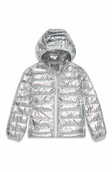 Primary Kids' Lightweight Water Repellent Metallic Puffer Jacket