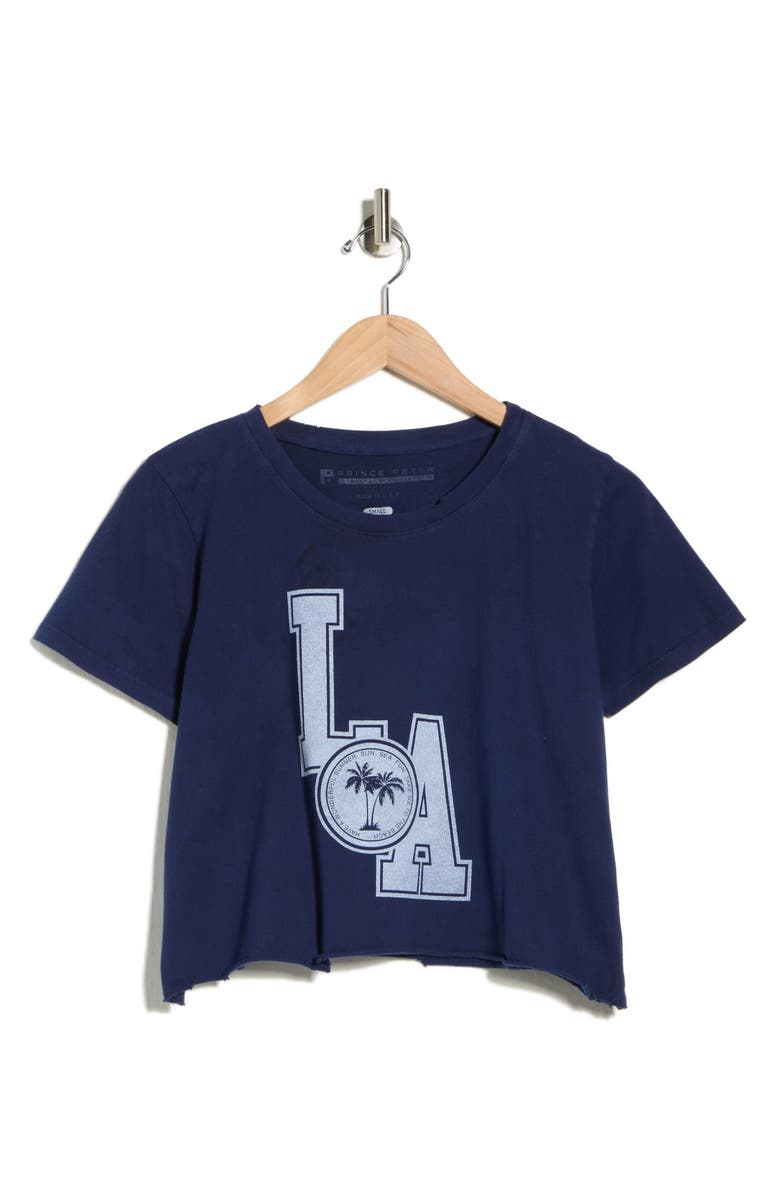 Prince Peter LA Palm Tree Graphic T-Shirt, Alternate, color, Navy