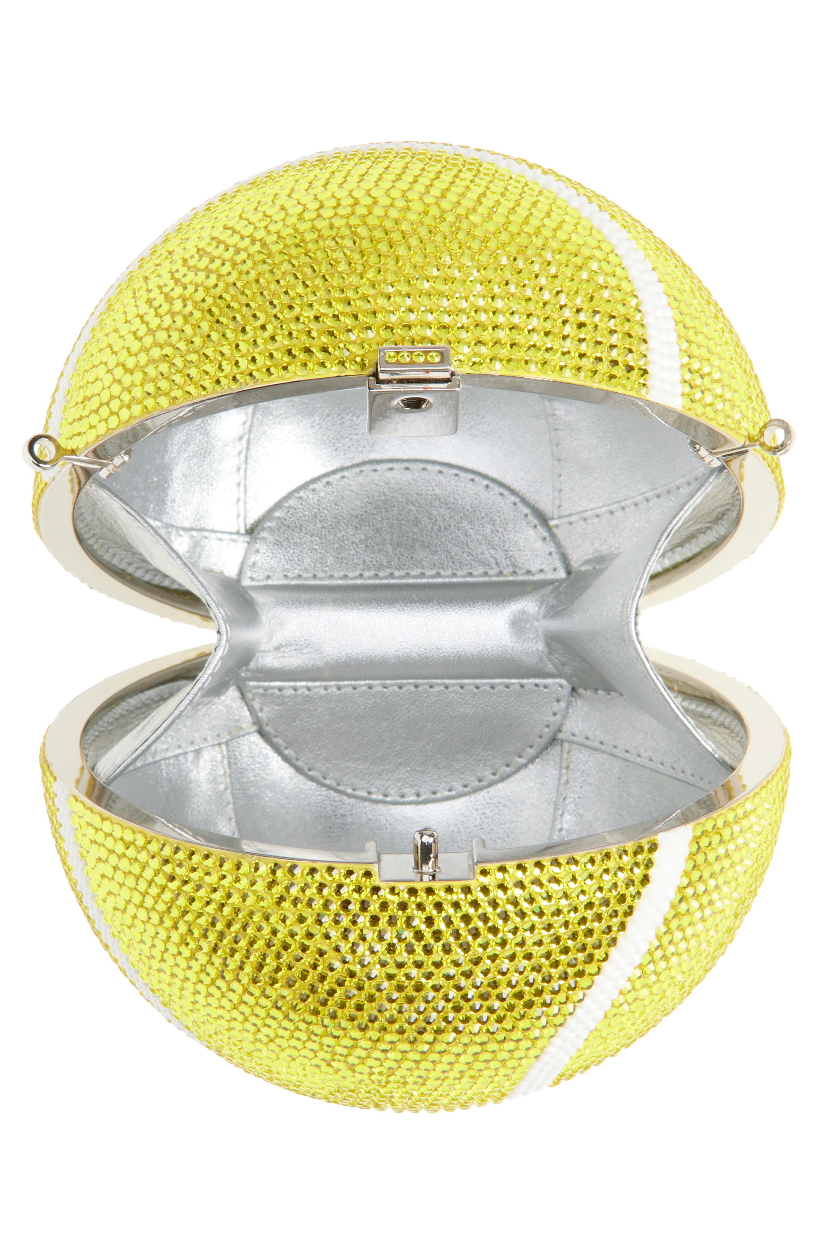 JUDITH LEIBER COUTURE Tennis Ball Crystal Embellished Clutch, Alternate, color, 