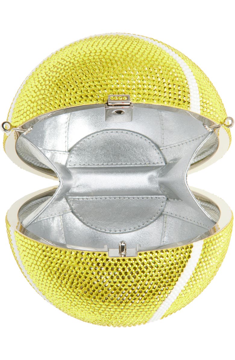 JUDITH LEIBER COUTURE Tennis Ball Crystal Embellished Clutch, Alternate, color,