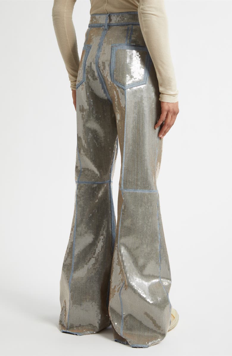 Rick Owens Temple Bolan Sequin Bootcut Jeans, Alternate, color, Blue/ Sand