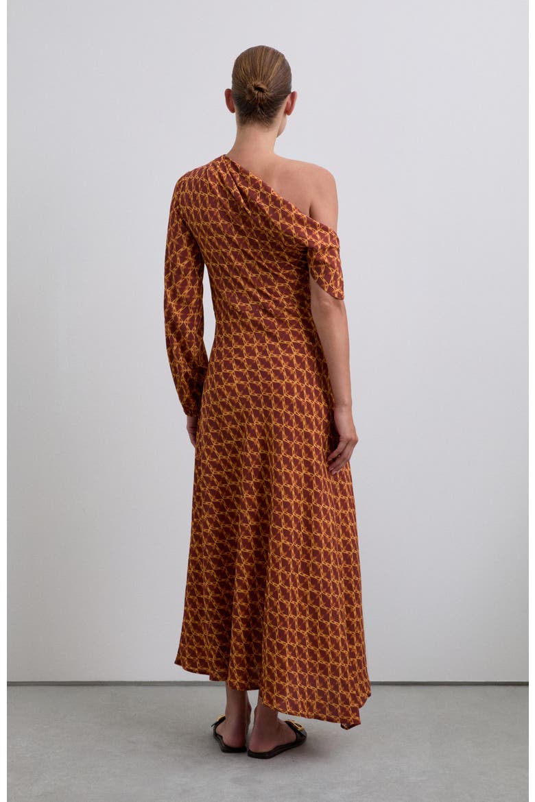 Antikprint Dress, Alternate, color, Terracota
