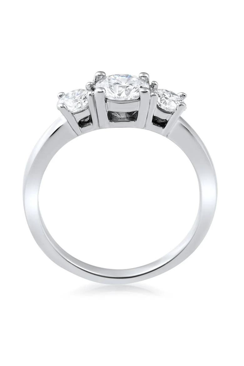 1 1/2ct 3 Stone Round Diamond Engagement Ring 14K Gold Lab Grown, Alternate, color, 14k White Gold
