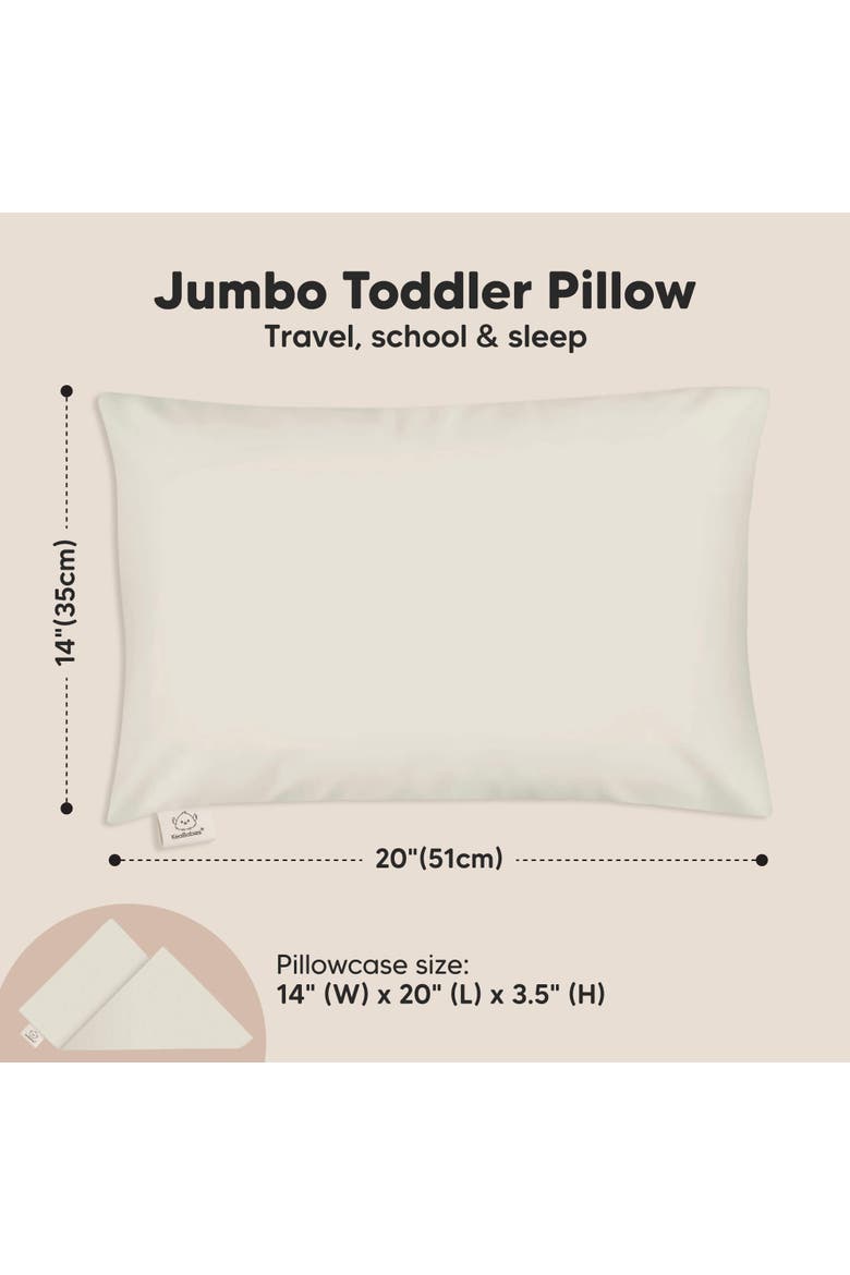Jumbo Toddler Pillow with Pillowcase, Alternate, color, Clay