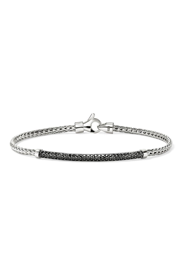 JH Essential Pavé Bracelet, Sterling Silver, Gemstones, 2.5MM, Main, color, SILVER/ BLACK SAPPHIRE