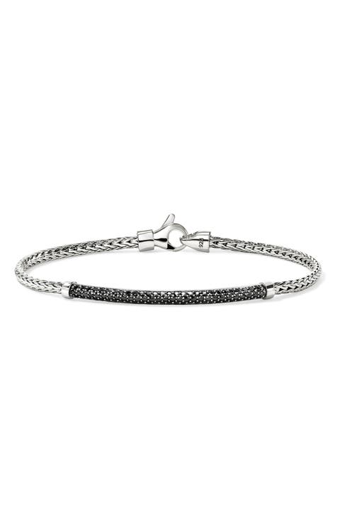 JH Essential Pavé Bracelet, Sterling Silver, Gemstones, 2.5mm
