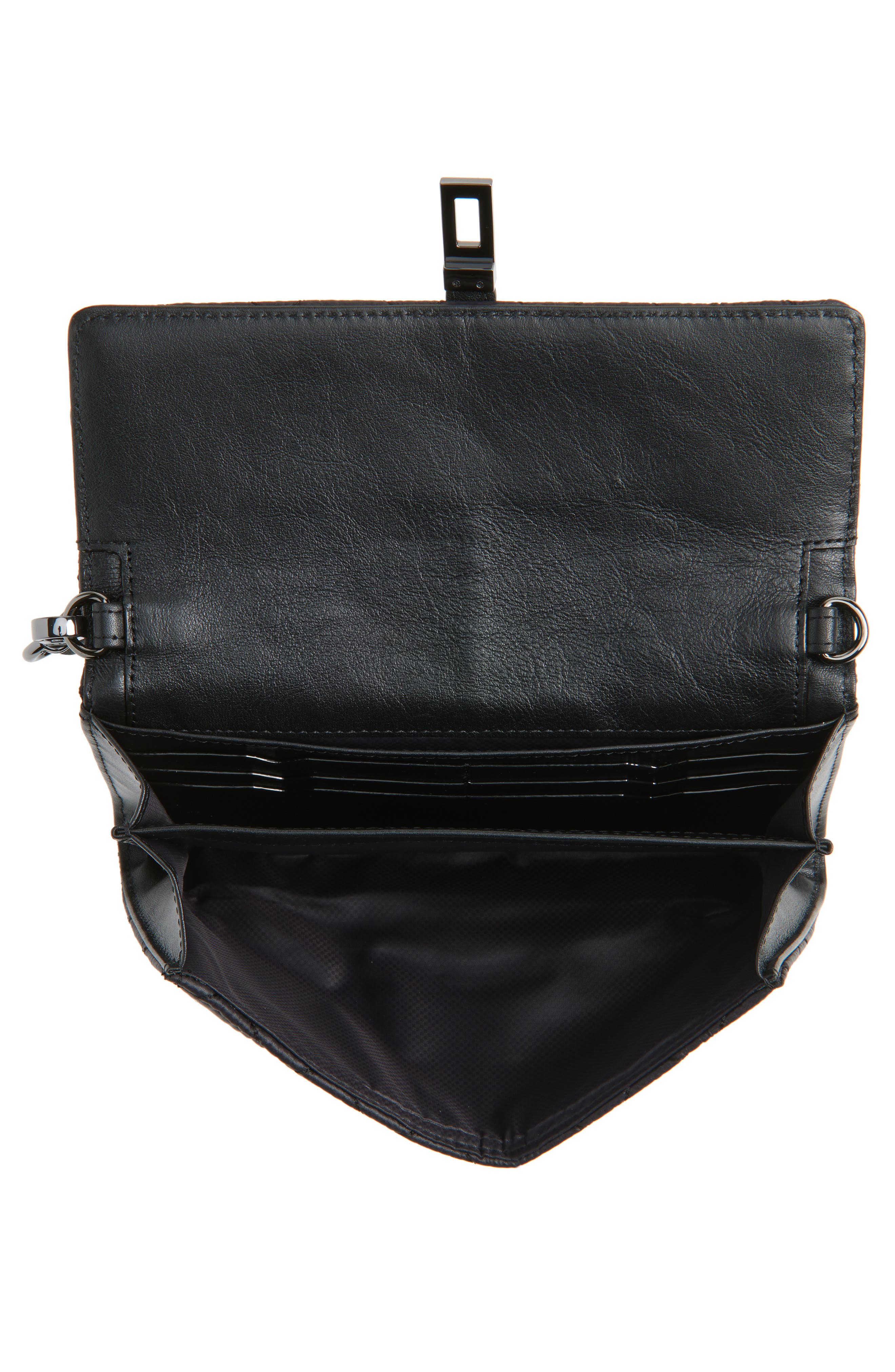 MZ Wallace Astor Diamond Quilted Nylon Convertible Crossbody Bag, Alternate, color, Black