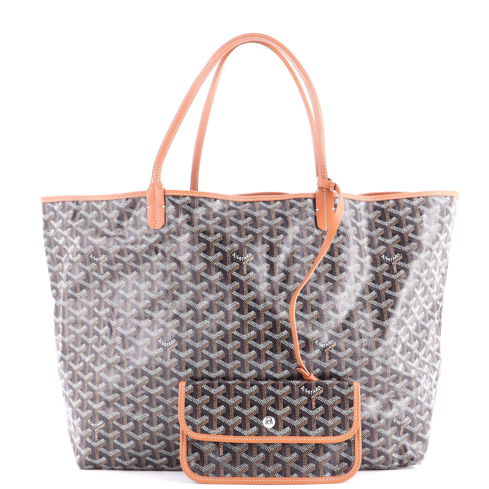 Pre-Owned Goyard Saint Louis Tote Coated Canvas GM, Alternate, color, Brown